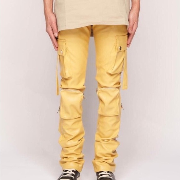 PHEELINGS NEVER LOOK BACK LEATHER CARGO STACK WHEAT YELLOW, men’s size 34 - Picture 1 of 16